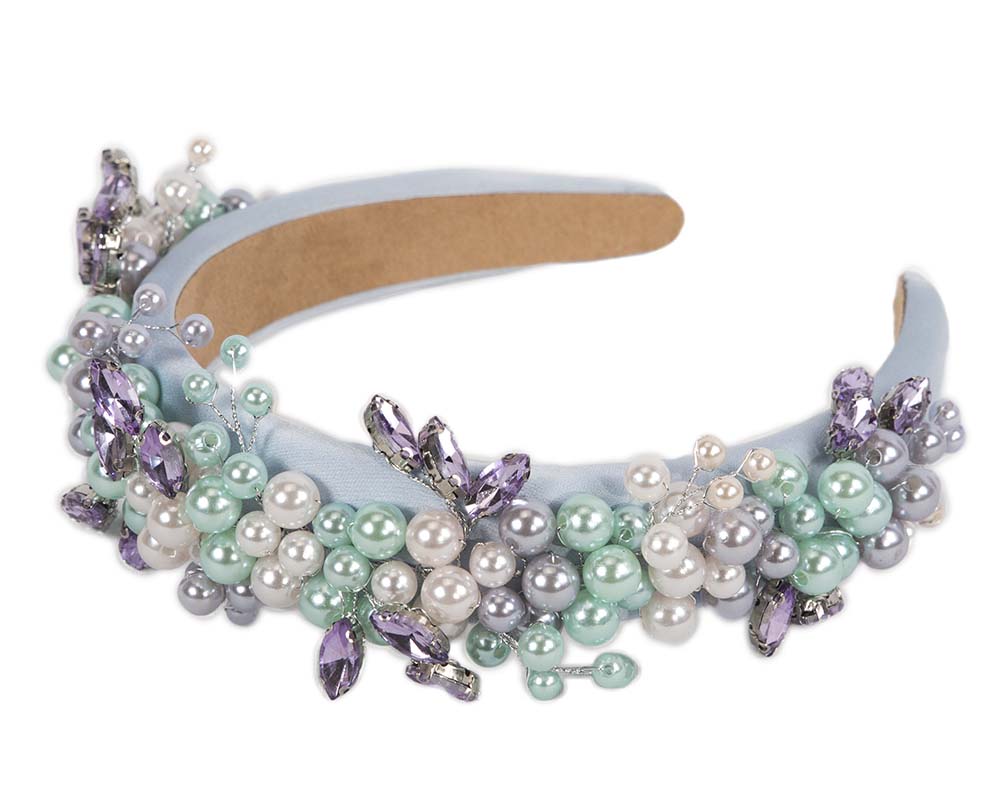 Multi-color pearl & crystals fascinator headband by Cupids Millinery-1