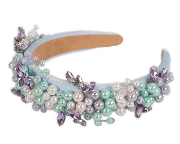Multi-color pearl & crystals fascinator headband by Cupids Millinery-1