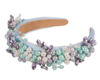 Multi-color pearl & crystals fascinator headband by Cupids Millinery-1