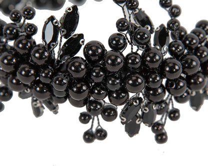 Black pearl & crystals fascinator headband by Cupids Millinery