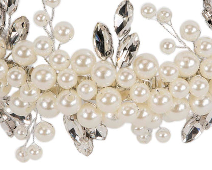 Cream pearl & crystals fascinator headband by Cupids Millinery