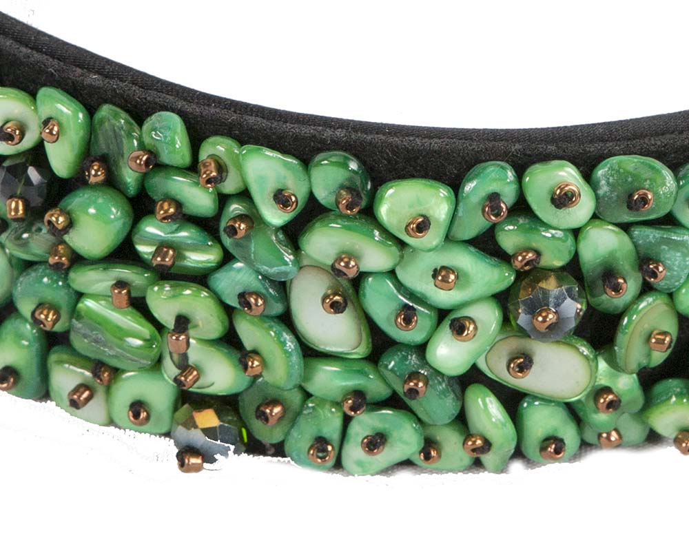 Green stones fascinator headband by Max Alexander