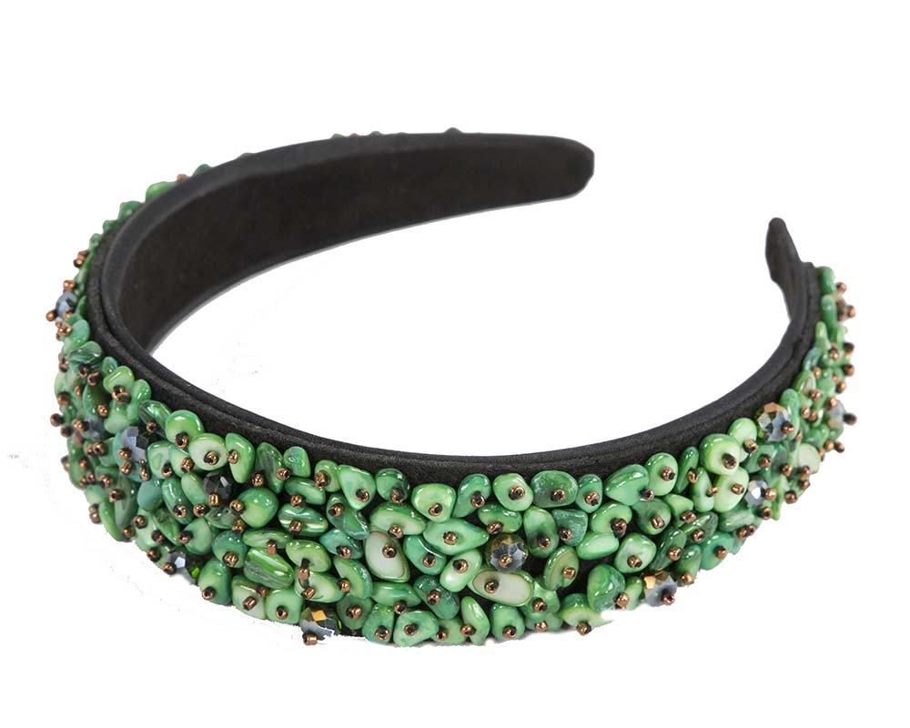 Green stones fascinator headband by Max Alexander