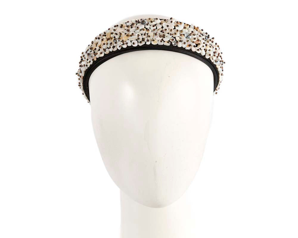 White stones fascinator headband by Max Alexander-0