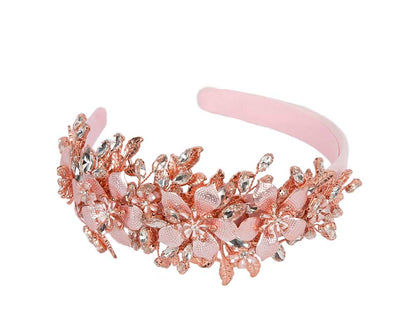 Pink crystals fascinator headband by Cupids Millinery CU523-1