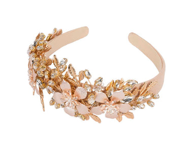 Gold crystals fascinator headband by Cupids Millinery