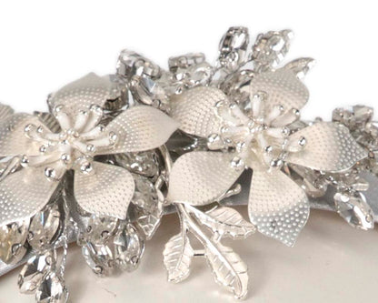 Silver crystals fascinator headband by Cupids Millinery CU523
