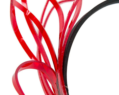 Exclusive designers red headband fascinator