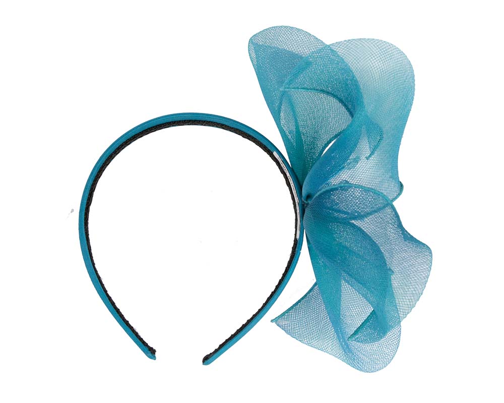 Bespoke blue flower headband by Cupids Millinery