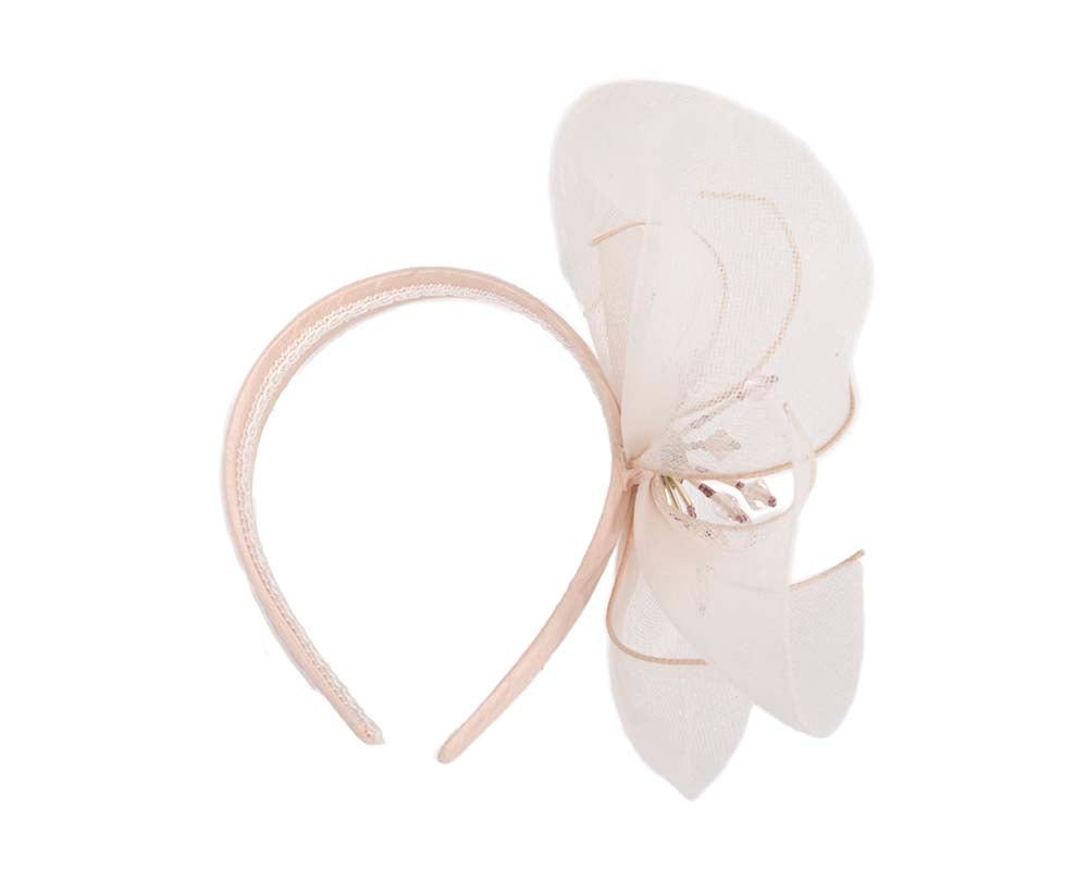 Bespoke nude flower headband by Cupids Millinery