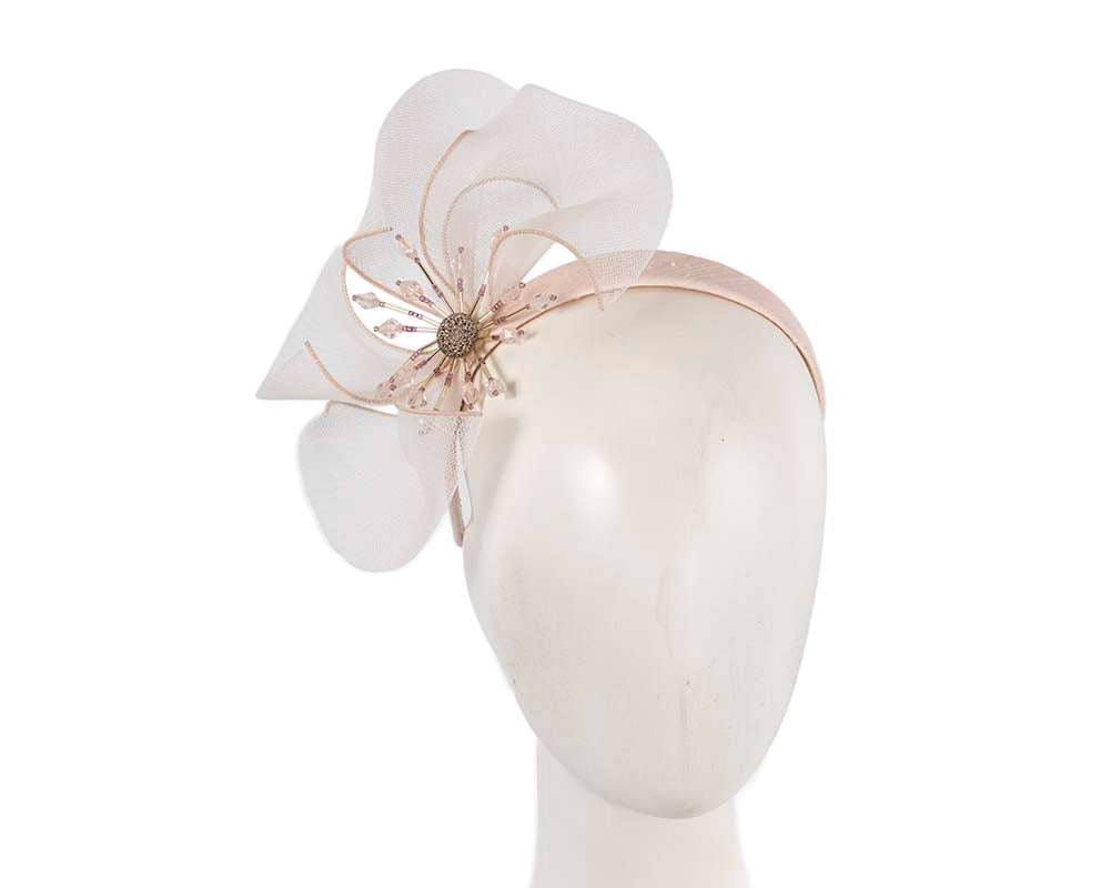 Bespoke nude flower headband by Cupids Millinery
