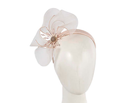 Bespoke nude flower headband by Cupids Millinery