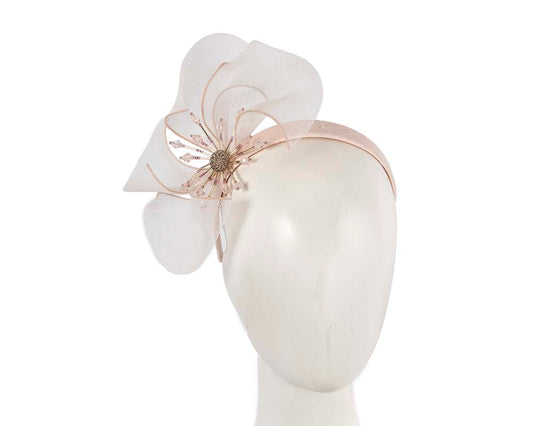 Bespoke nude flower headband by Cupids Millinery