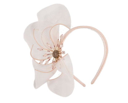 Bespoke nude flower headband by Cupids Millinery
