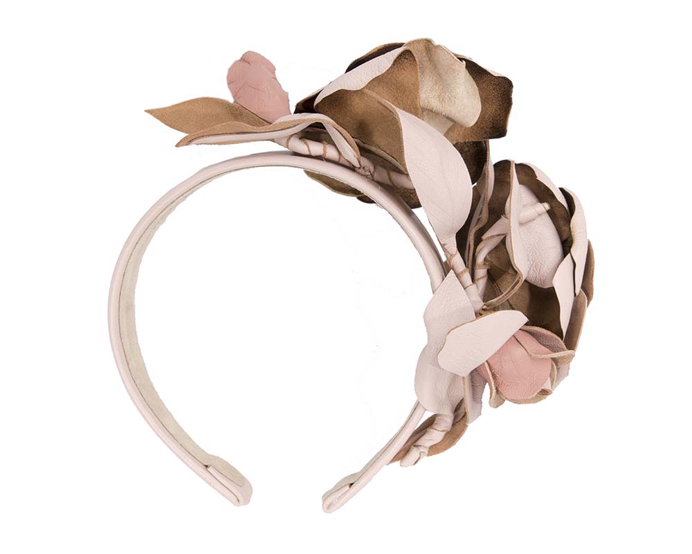 Hand-made leather flower headband-3