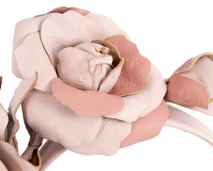 Hand-made leather flower headband-2