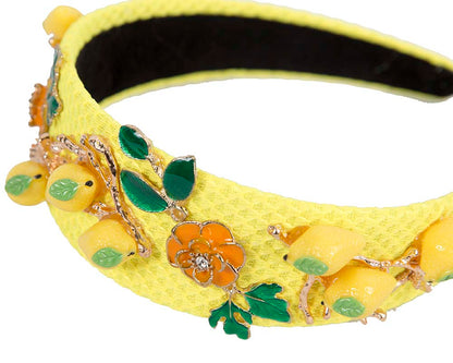 Yellow fascinator headband by Cupids Millinery-2
