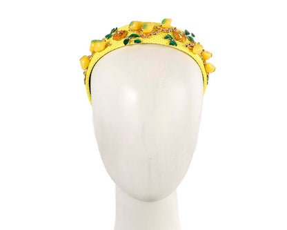 Yellow fascinator headband by Cupids Millinery-0