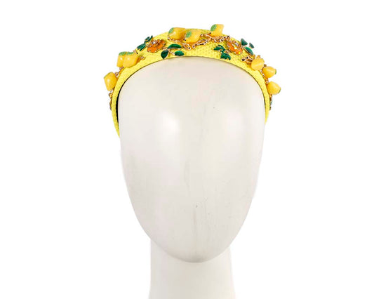 Yellow fascinator headband by Cupids Millinery-0