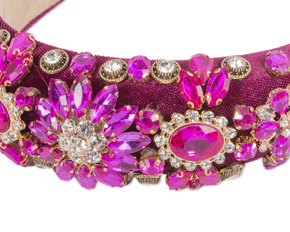 Fuchsia fascinator headband by Cupids Millinery