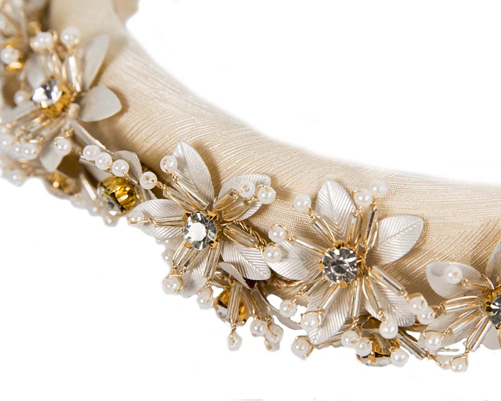Champagne flower fascinator headband jewelry