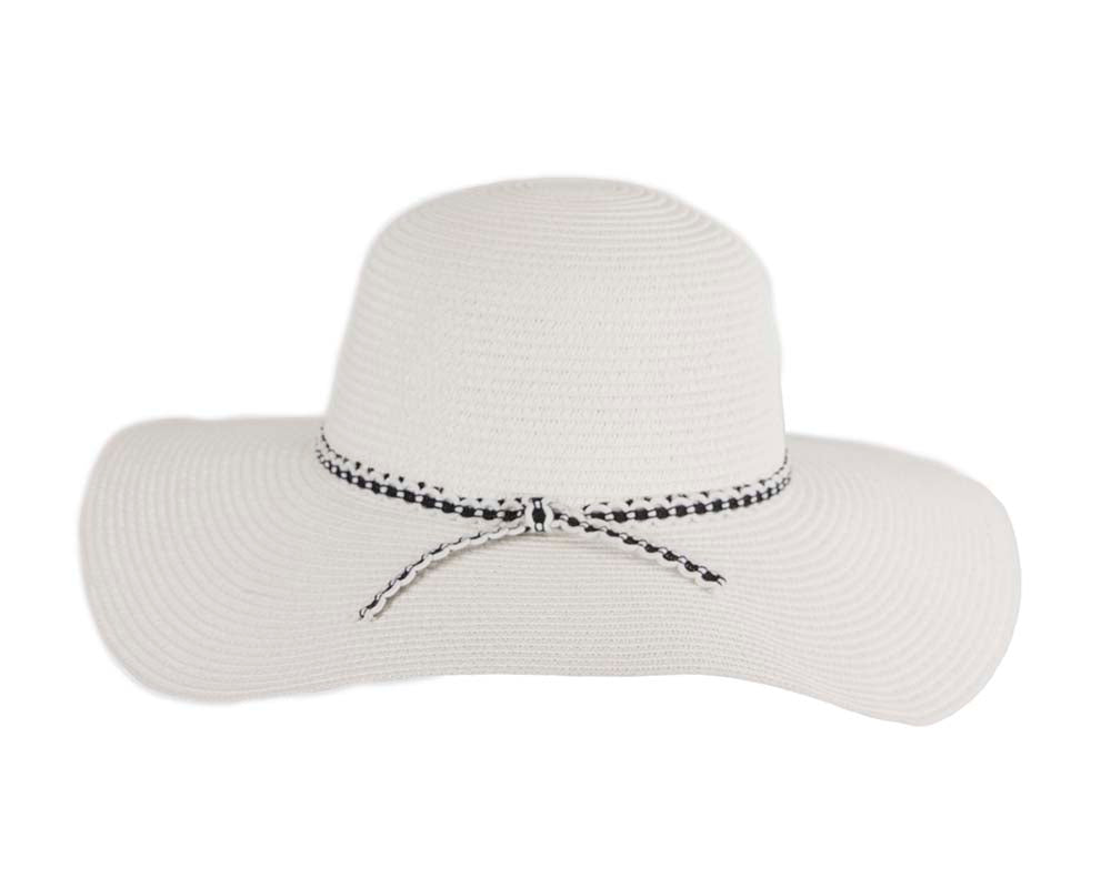 Wide brim white casual beach hat