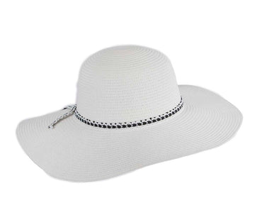 Wide brim white casual beach hat