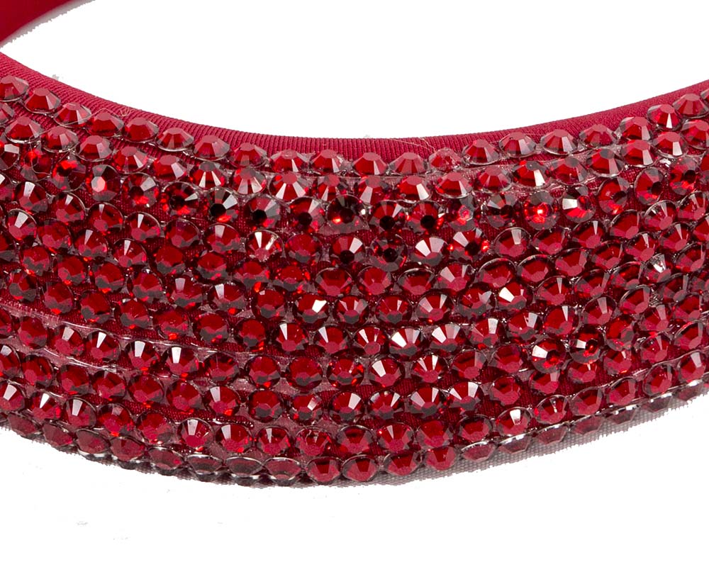 Sparkling red fascinator headband-2