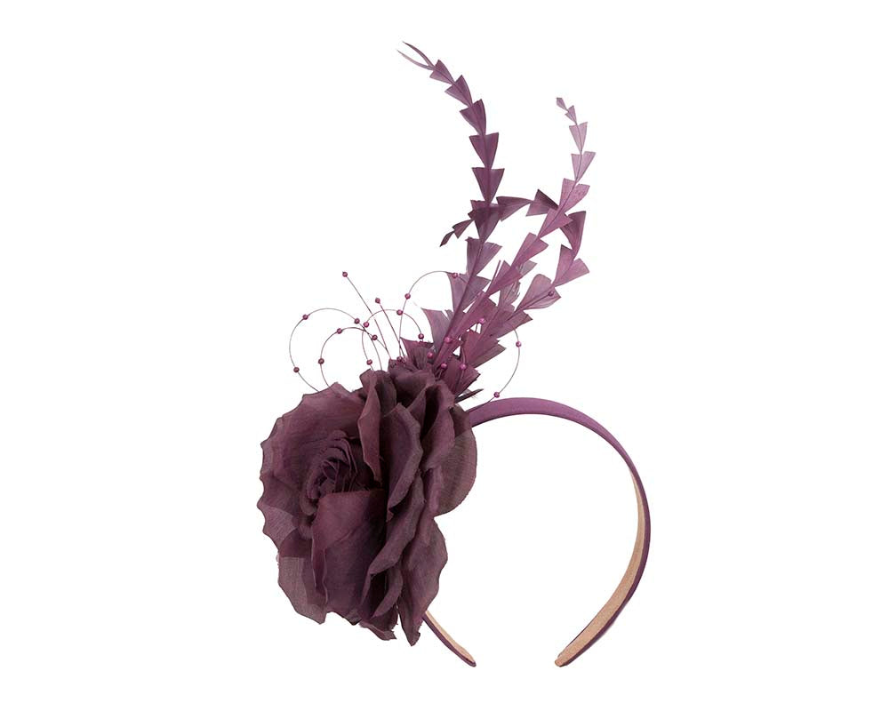 Plum flower fascinator headband-1