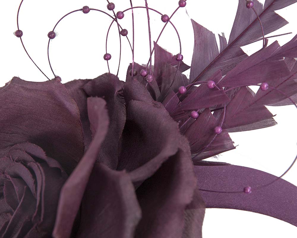 Plum flower fascinator headband-2