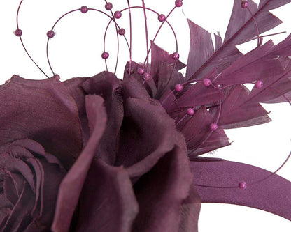 Plum flower fascinator headband-2