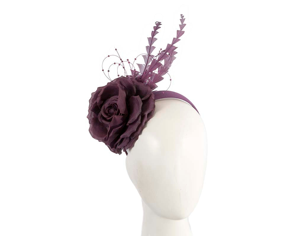 Plum flower fascinator headband-0