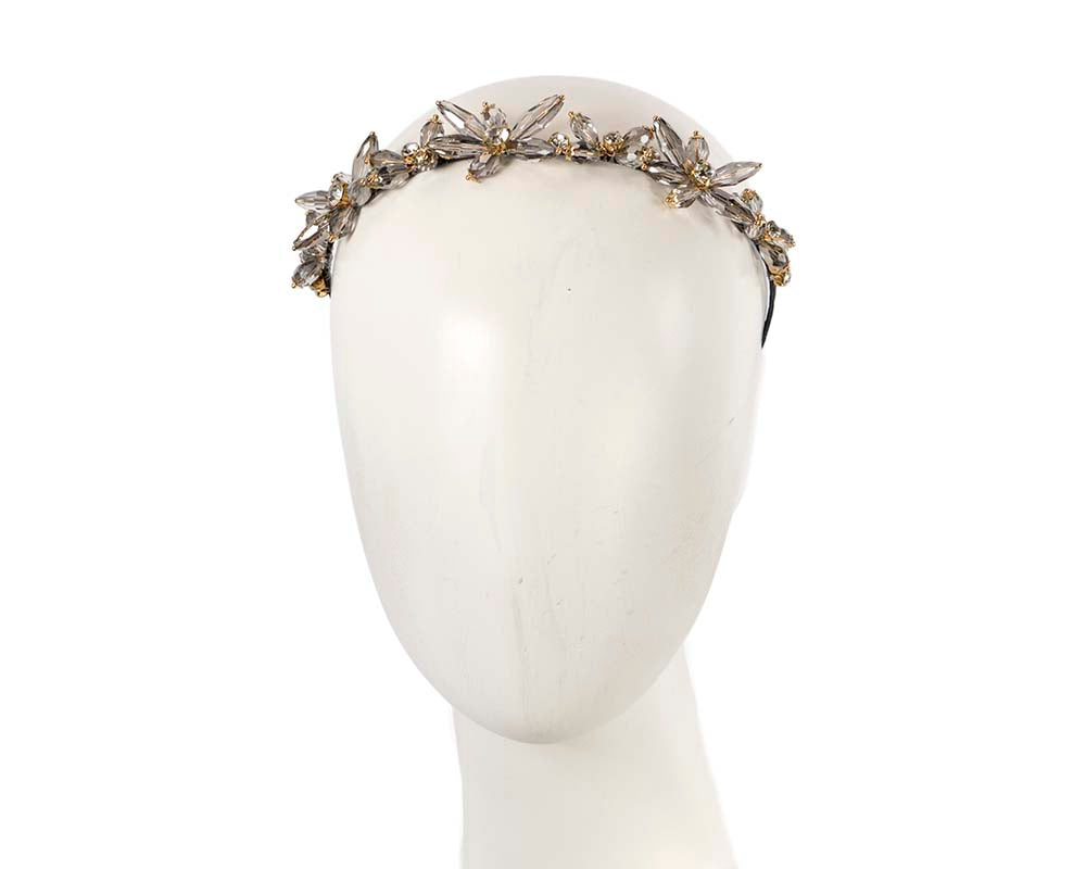 Petite silver crystal headband fascinator CU575-0
