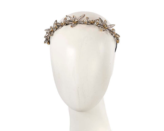 Petite silver crystal headband fascinator CU575-0