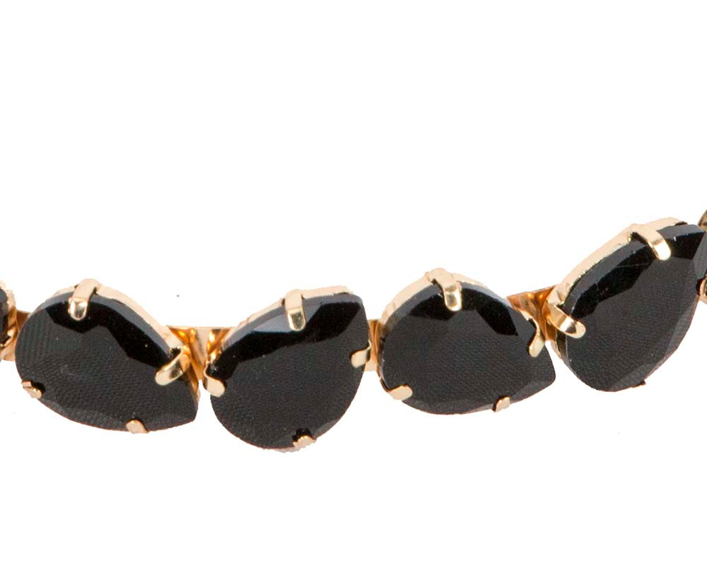 Petite black crystal headband fascinator CU576-2