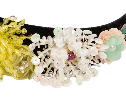 Cream & yellow headband by Cupids Millinery