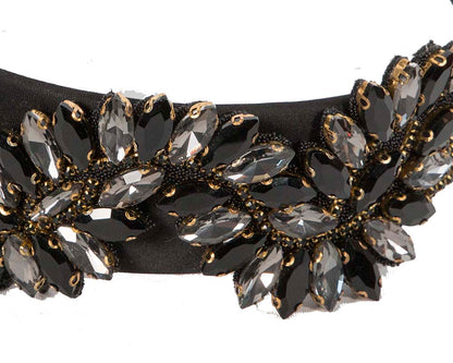 Black crystal headband by Cupids Millinery CU582