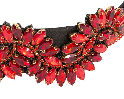 Red crystal headband by Cupids Millinery CU582-2