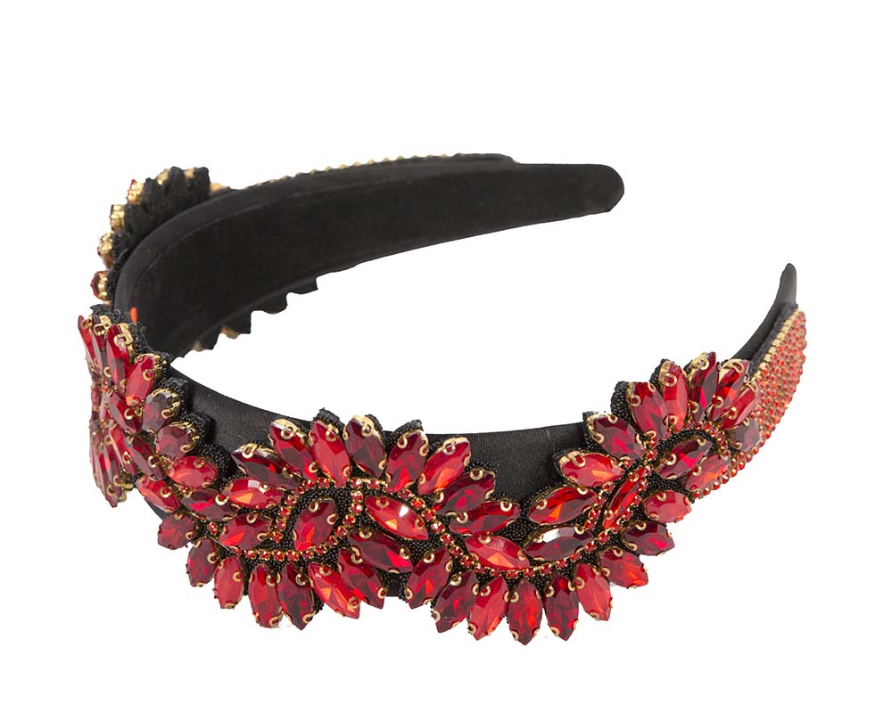 Red crystal headband by Cupids Millinery CU582-1