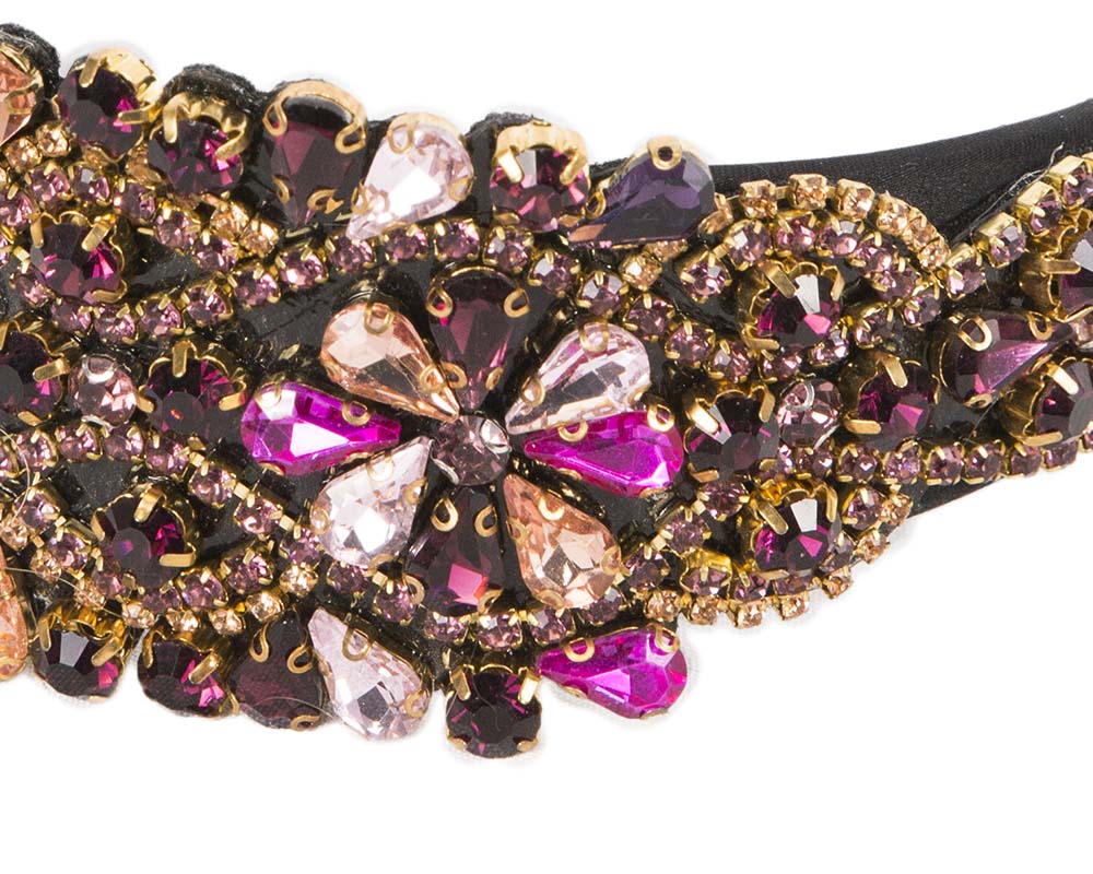 Fuchsia crystal headband by Cupids Millinery