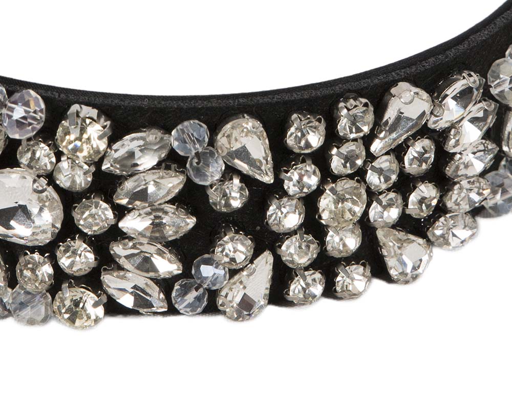 Black & white crystal headband by Cupids Millinery CU586