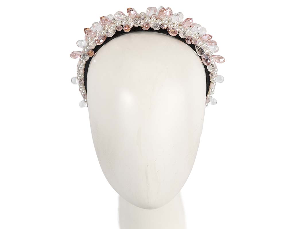Pink crystal headband by Cupids Millinery-0