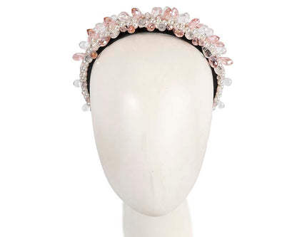 Pink crystal headband by Cupids Millinery-0