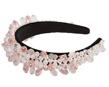 Pink crystal headband by Cupids Millinery-1