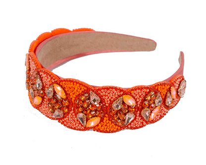 Orange crystal headband by Cupids Millinery-1