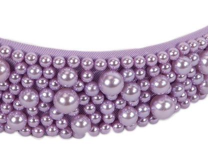 Lilac pearl fascinator headband by Cupids Millinery CU593-2