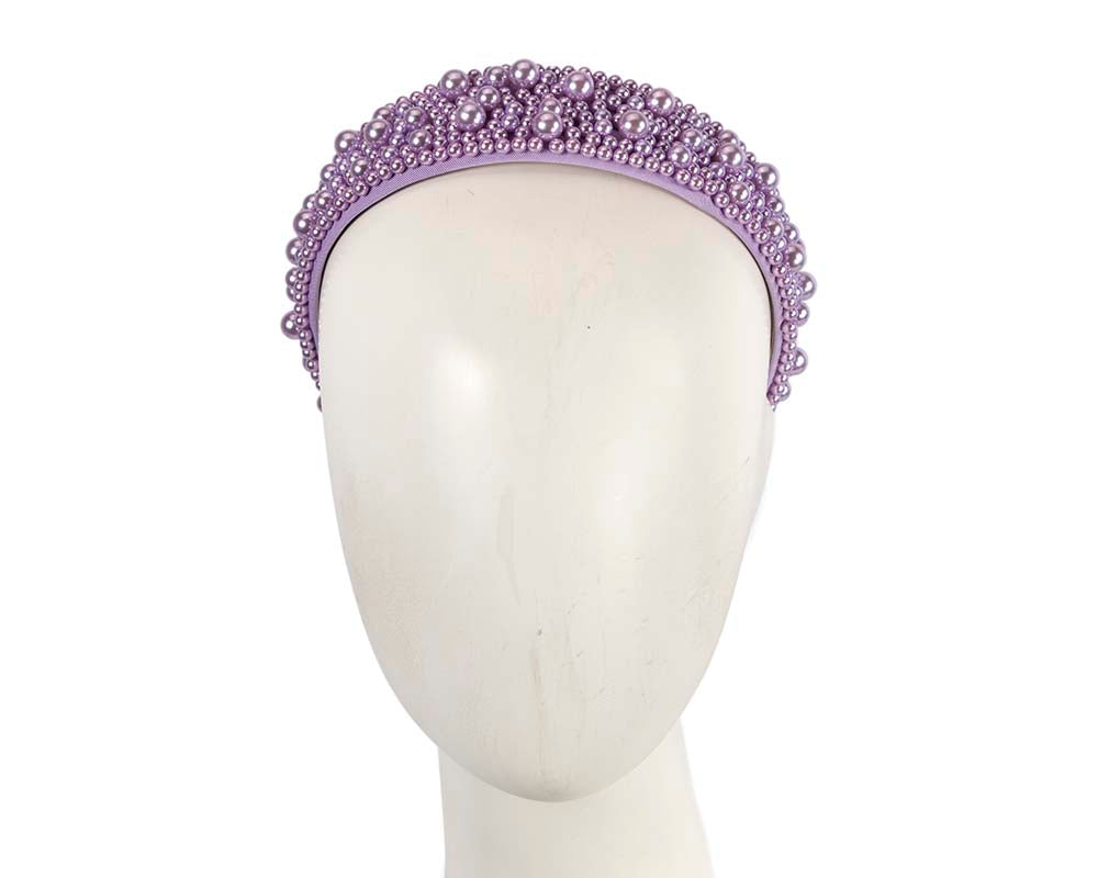 Lilac pearl fascinator headband by Cupids Millinery CU593-0