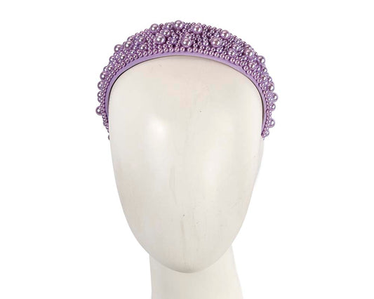 Lilac pearl fascinator headband by Cupids Millinery CU593-0