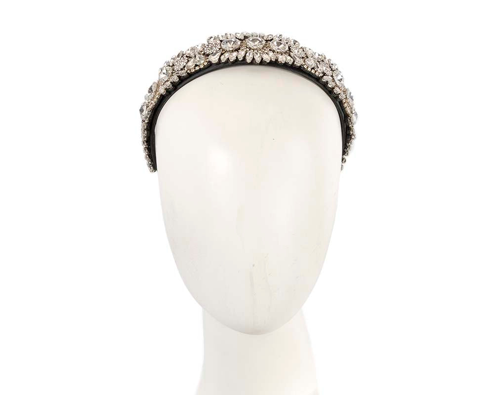 Black and white crystal headband by Cupids Millinery CU594