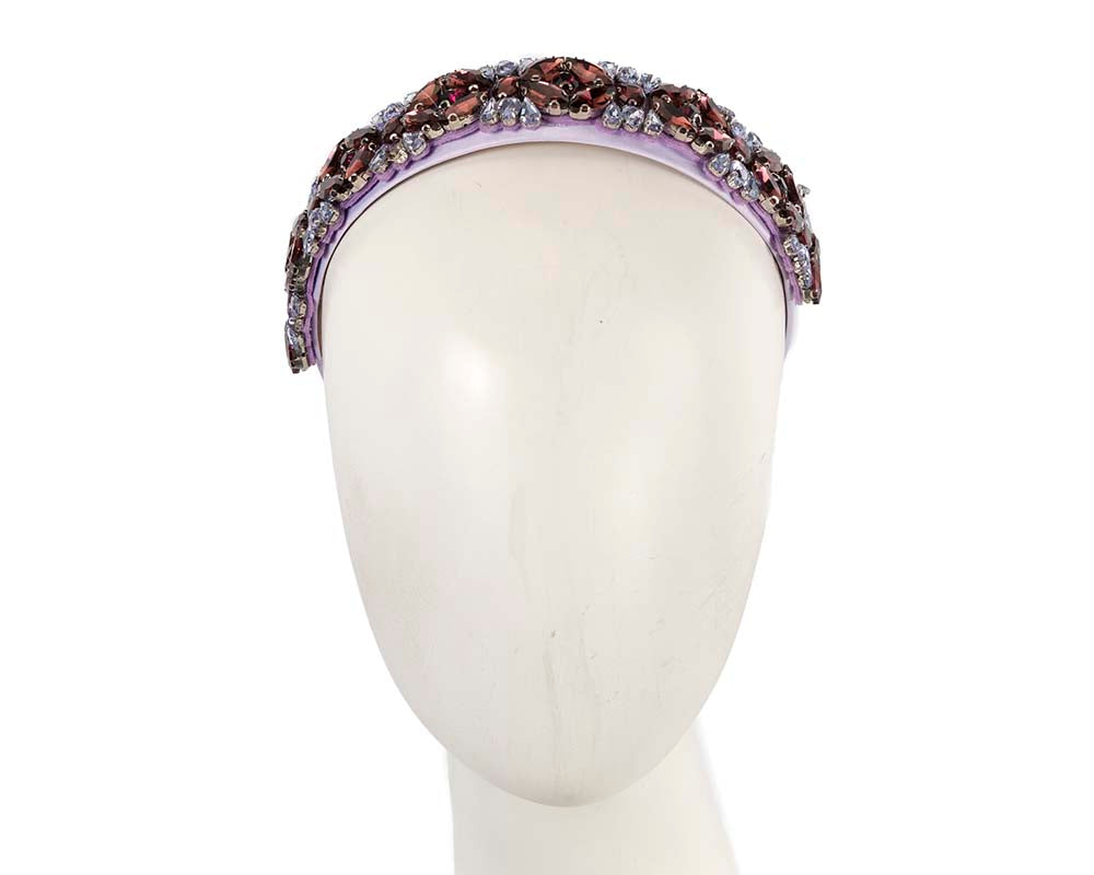 Lilac crystal headband by Cupids Millinery-0